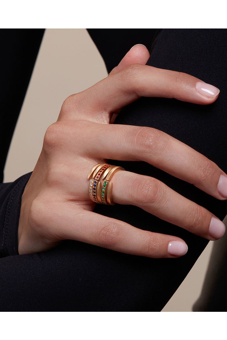 Crescent Moon Ring Natural Ruby. Handmade in Italy, Alternate, color, Ruby