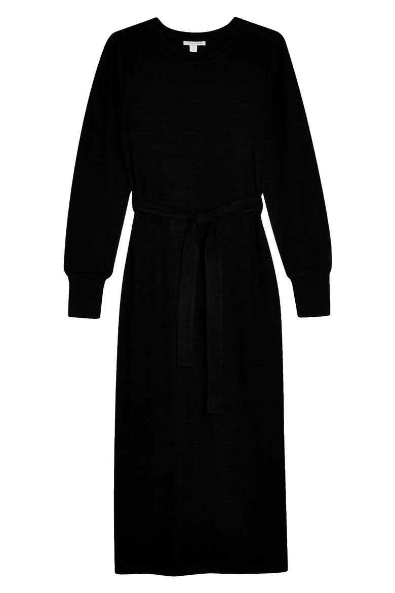 Long Sleeve Knit Midi Dress, Alternate, color, BLACK