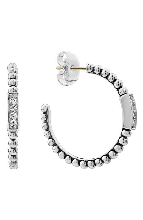 Caviar Spark Diamond Hoop Earrings