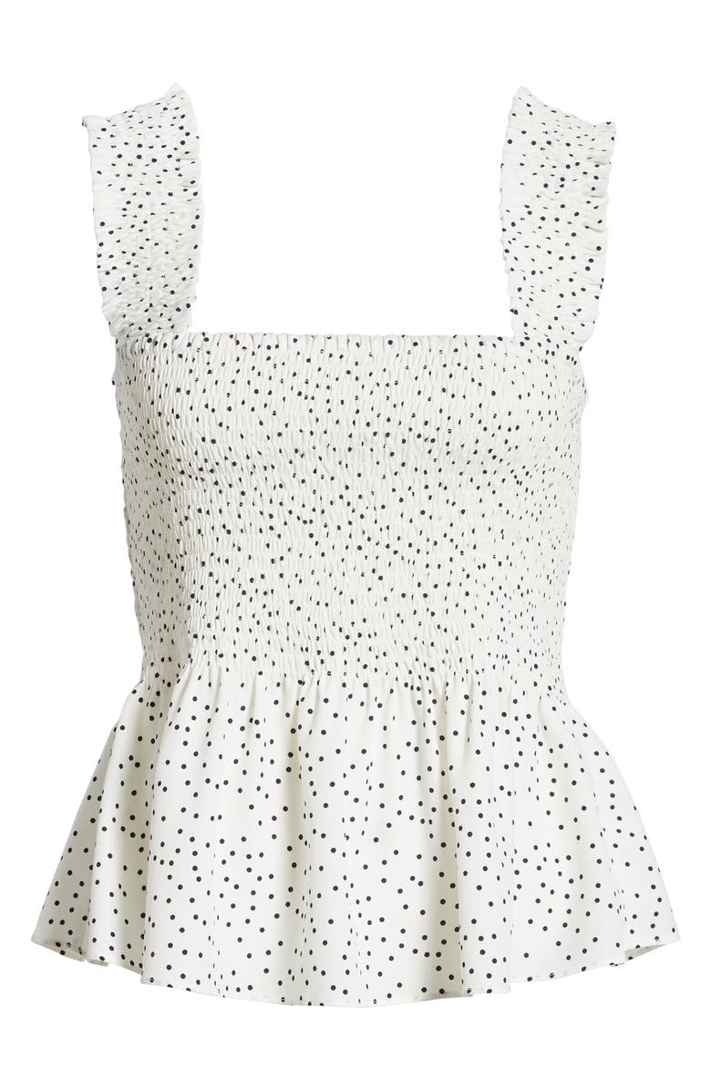 SUGARLIPS STOREE Polka Dot Smocked Top, Alternate, color, 