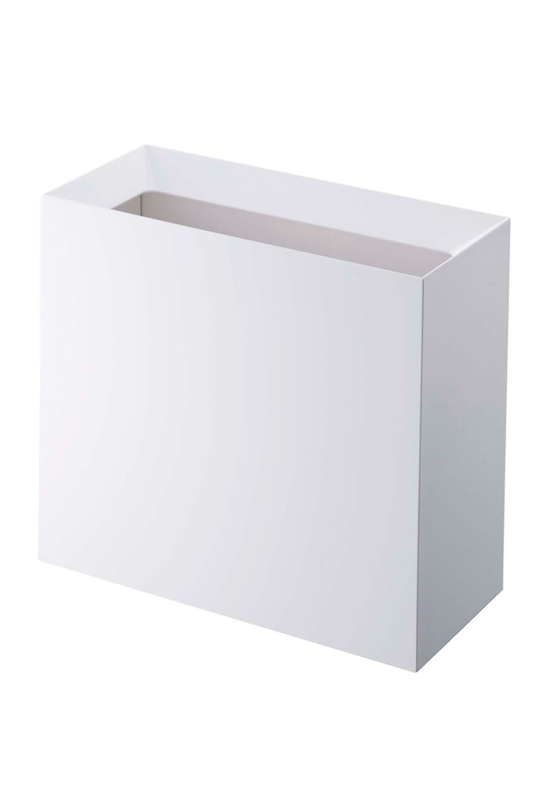 Wide Trash Can, Main, color, WHITE