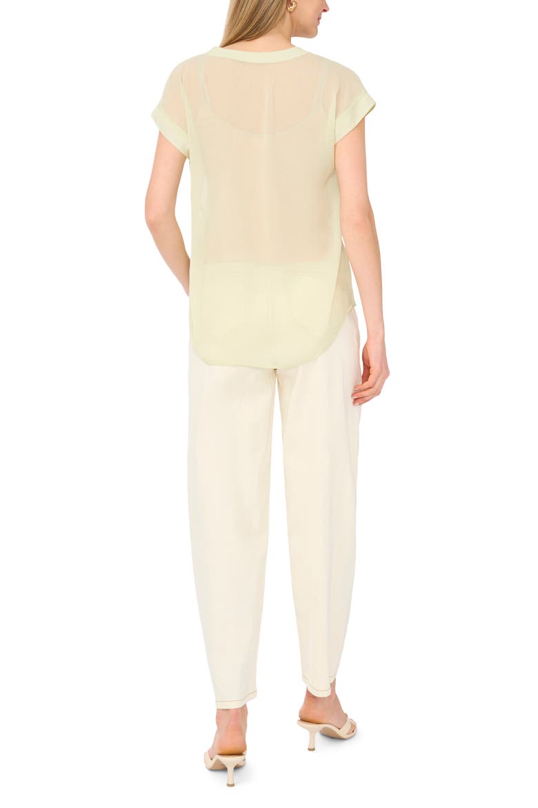 V-Neck Front Placket Top, Alternate, color, LILY GREEN