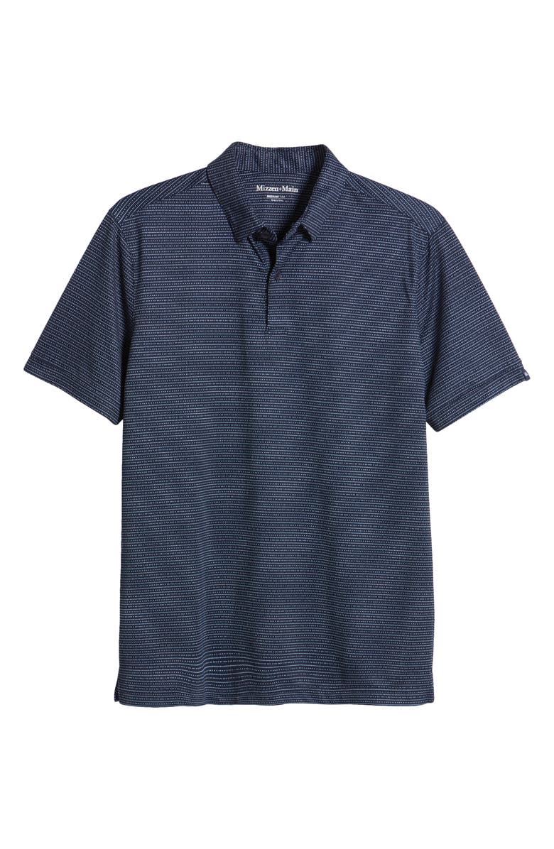 Mizzen+Main Halyard Trim Fit Performance Polo, Alternate, color, Navy Dot Stripe