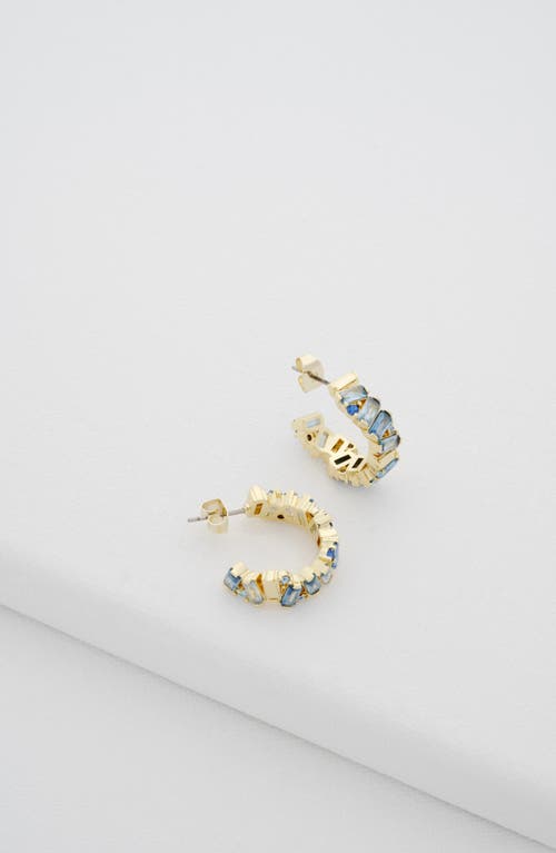 Ted Baker Clarence Crystal Cluster Hoop Earrings In Gold Tone Blue Multi Crystal