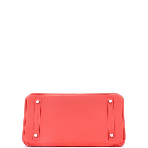 Pre-owned Hermes Hermes Birkin Handbag Red Epsom With Palladium Hardware 30 In Red