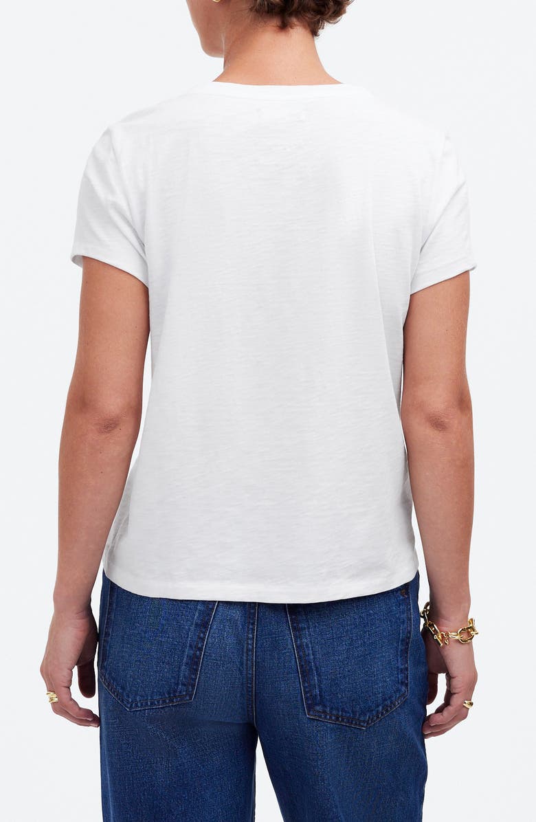 Madewell Relaxed V-Neck T-Shirt, Alternate, color, Eyelet White