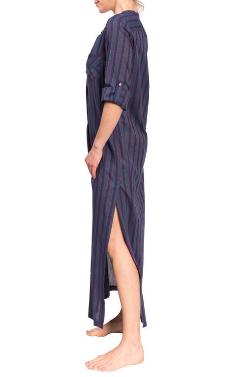 Everyday Ritual Tracey Striped Long Coverup Dress In Peacock Stripe