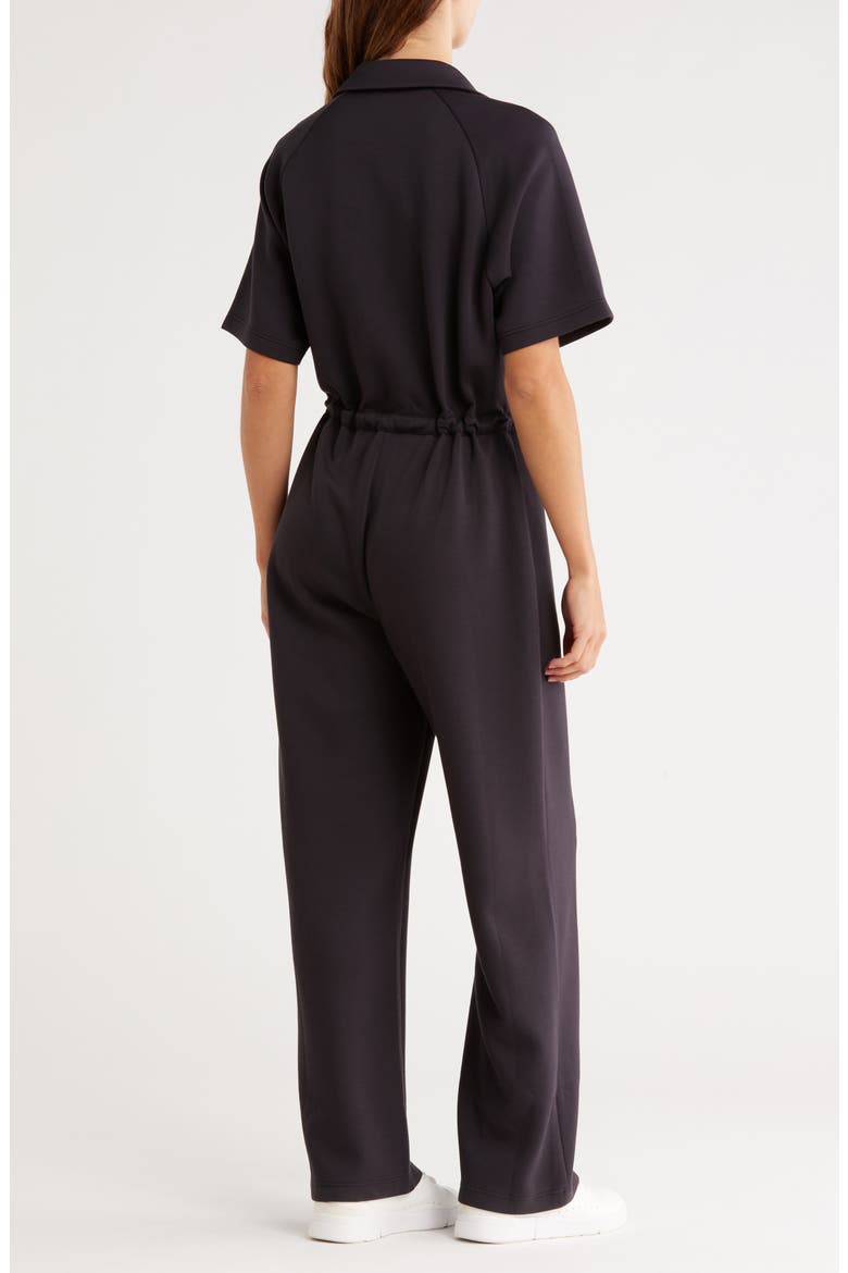 Whisper Relaxed Fit Scuba Knit Jumpsuit, Alternate, color, BLACK