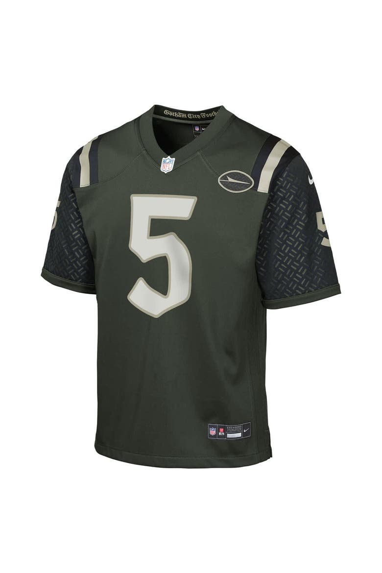Youth Nike Garrett Wilson Gotham Green New York Jets 2025 Rivalries Collection Game Jersey, Alternate, color, Green