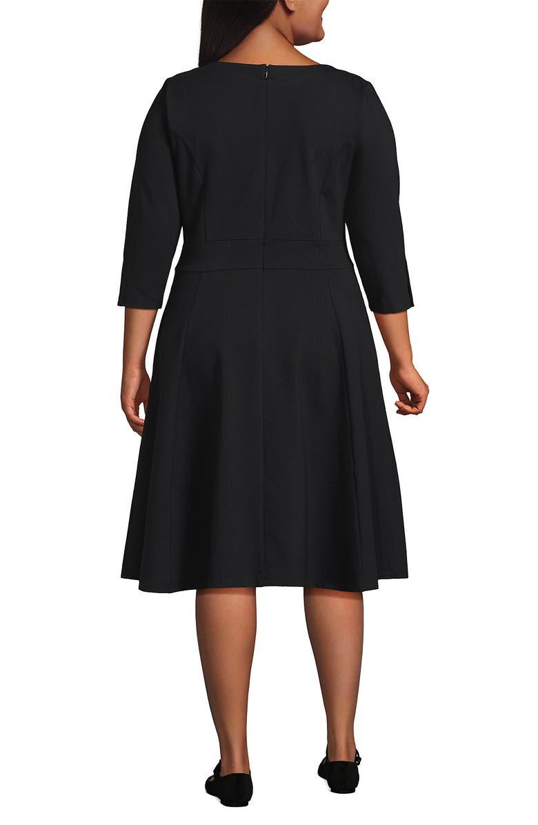 Lands' End Starfish 3/4 Sleeve Dress, Alternate, color, Black