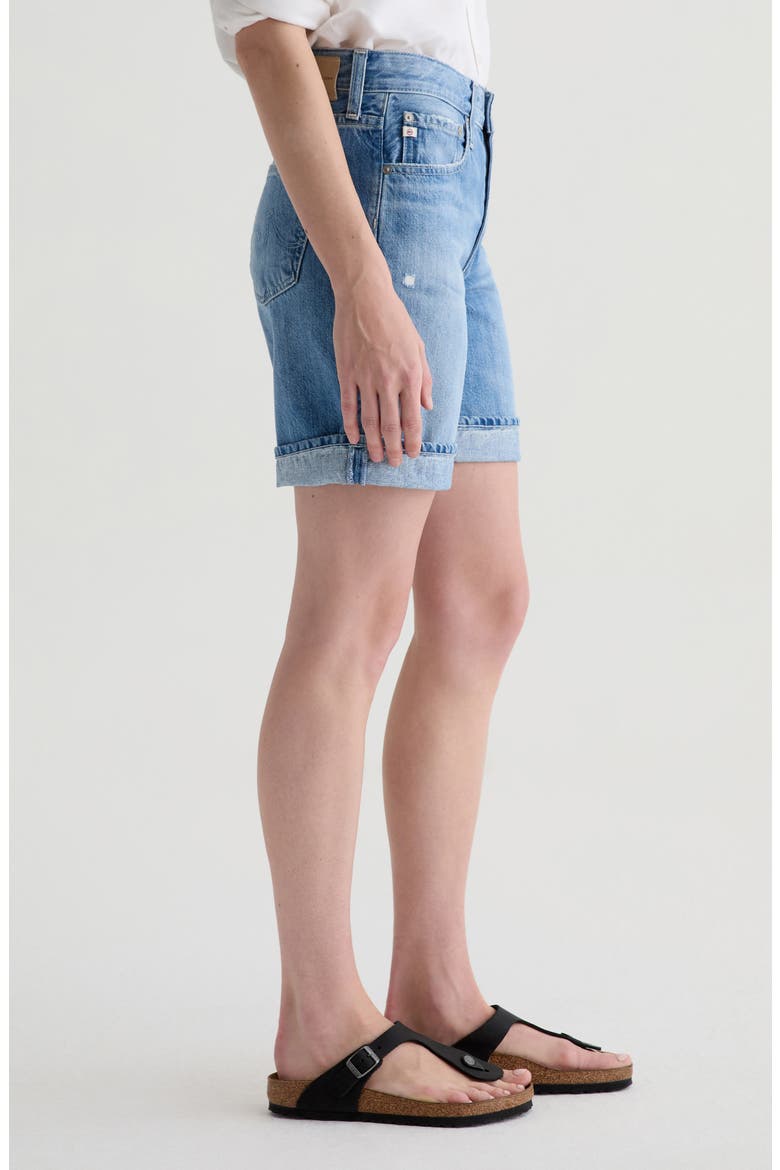 Ex-Boyfriend Distressed Cuffed Denim Bermuda Shorts, Alternate, color, 17 YEARS DIVERGENT