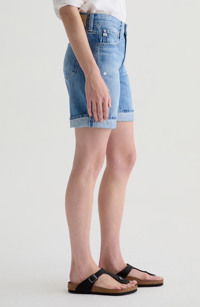 AG Ex-Boyfriend Distressed Cuffed Denim Bermuda Shorts, Alternate, color, 17 Years Divergent