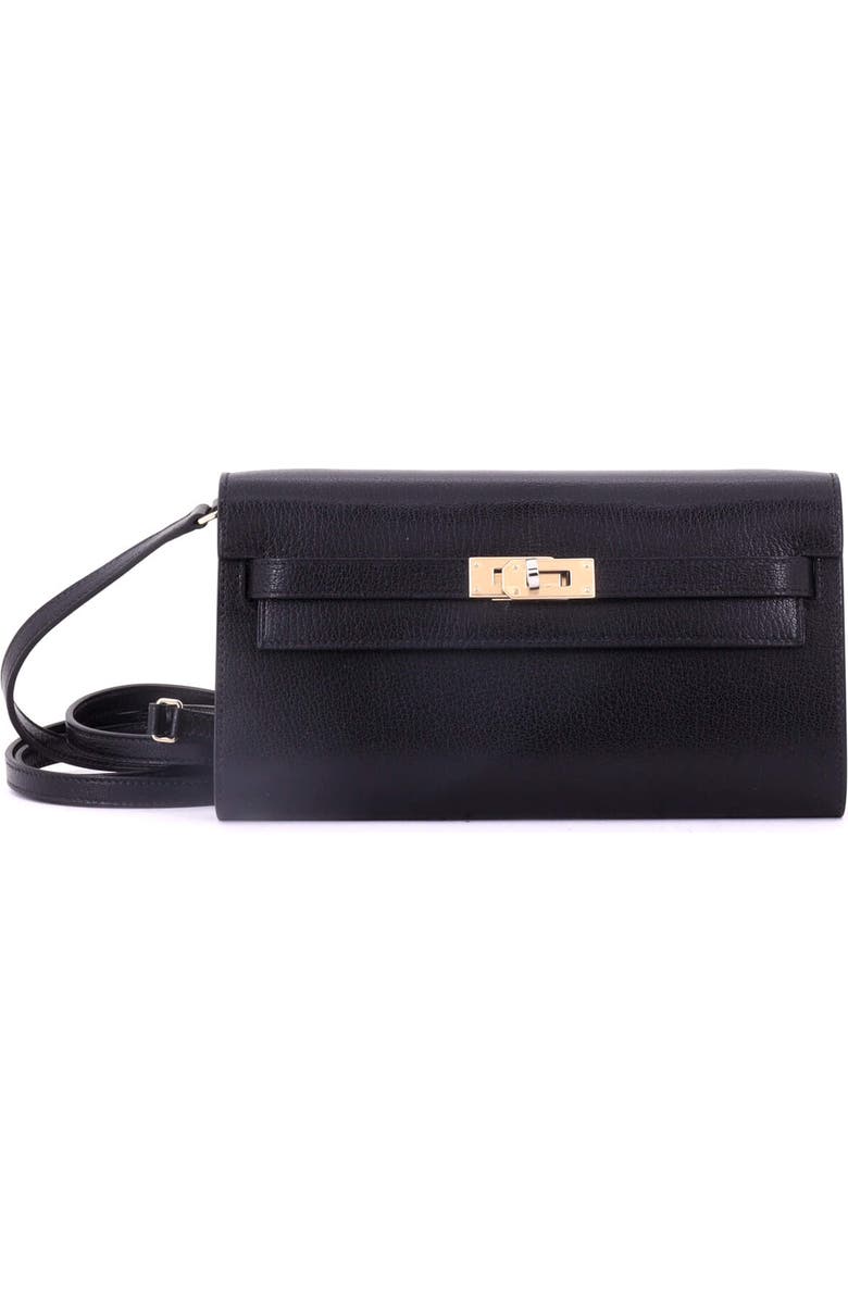 Pre-Owned Hermes Kelly To Go Wallet Chevre Chamkila, Main, color, Noir