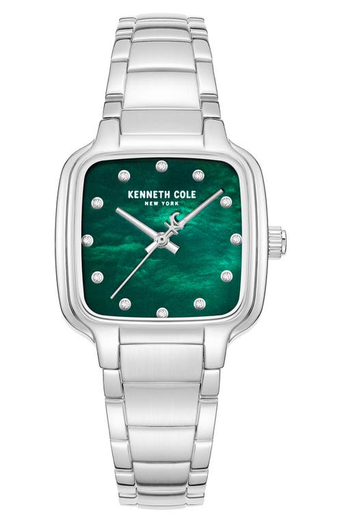 Kenneth Cole New York Classic Mother-of-pearl & Diamond Bracelet Watch, 28mm X 31.6mm In Metallic