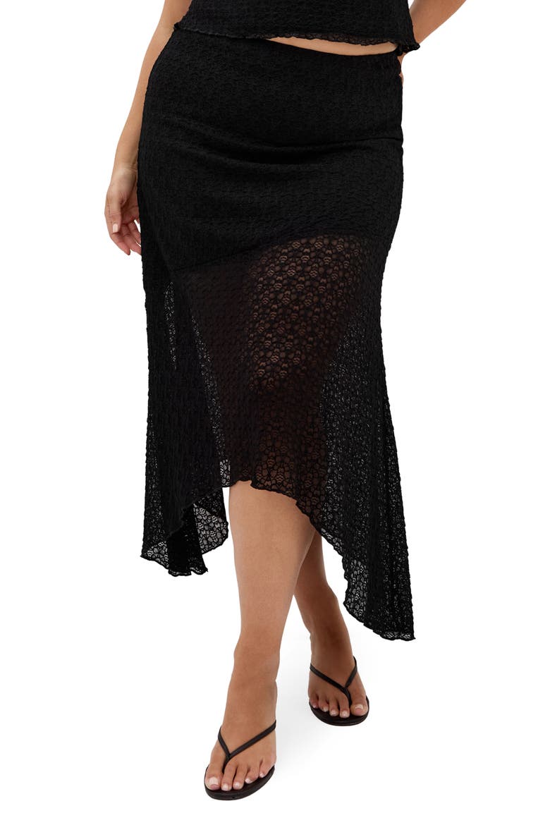 Brie Lace Maxi Skirt, Main, color, BLACK