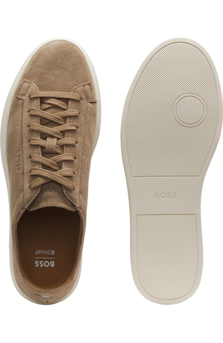 BOSS Kieran Suede Low Top Sneaker, Alternate, color, Medium Beige