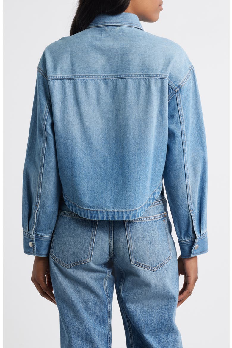 Airy Denim Crop Shirt, Alternate, color, HAZLETON WASH