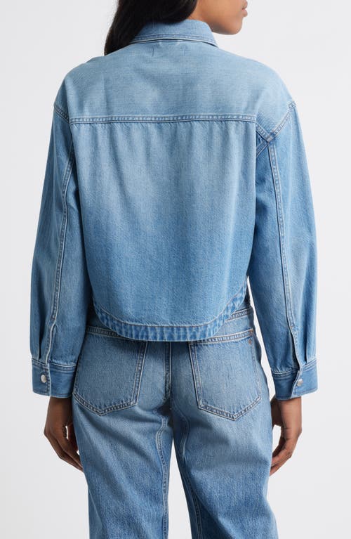 Madewell Airy Denim Crop Shirt In Blue