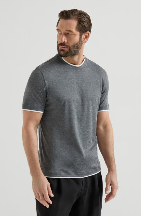 T-shirt with faux-layering