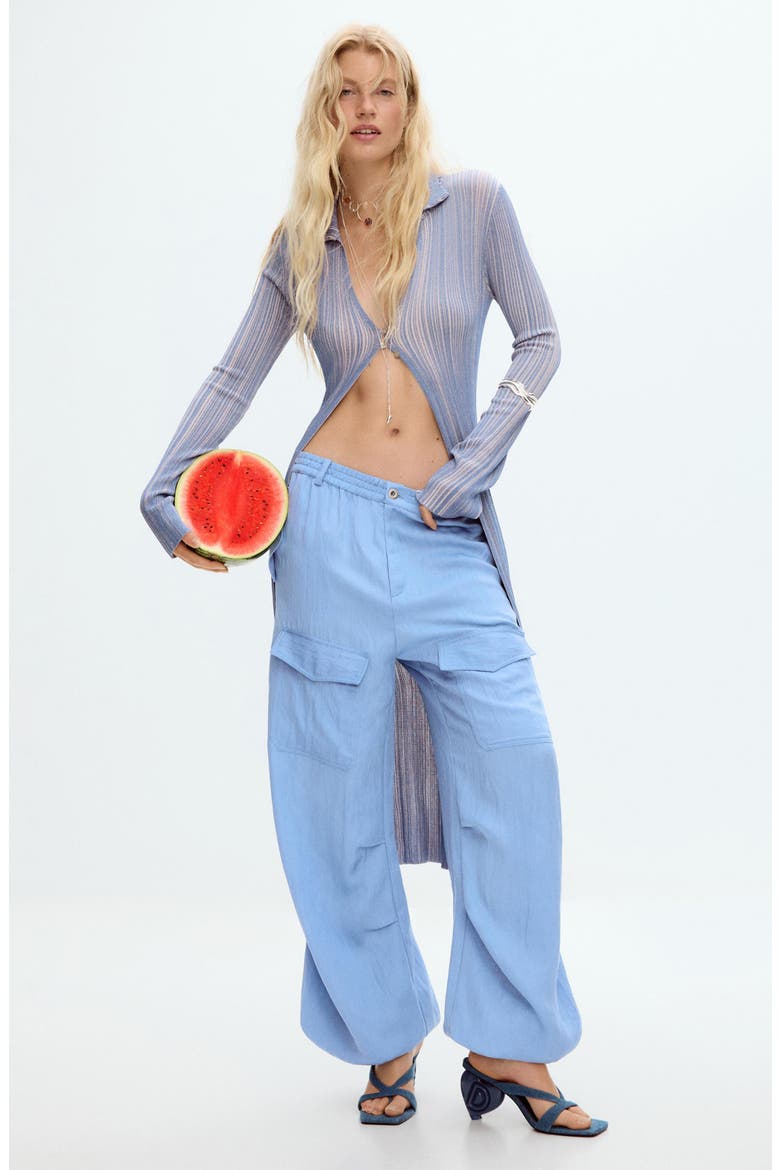 Cotton Blend Cargo Joggers, Alternate, color, LIGHT BLUE
