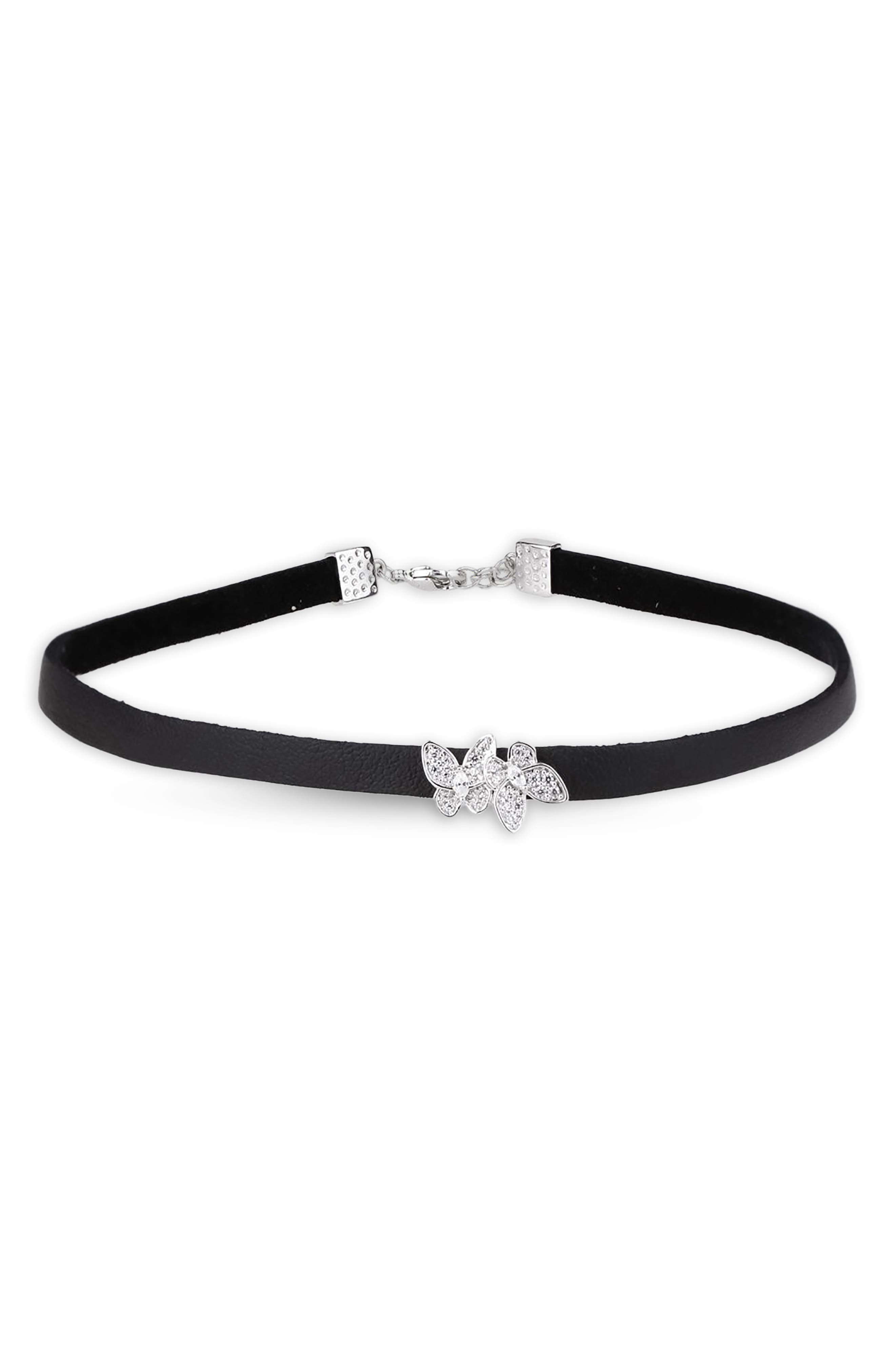 SAACHI Pavé Crystal Butterfly Choker Necklace