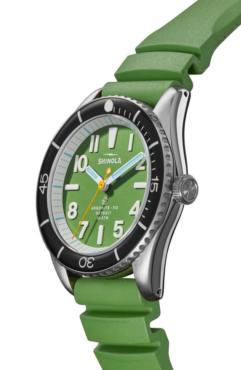 Shinola Duck Rubber Strap Watch, 42mm, Alternate, color, 