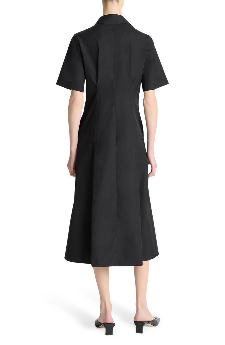 Vince Short Sleeve Cotton Shirtdress, Alternate, color, Black