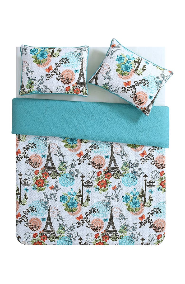 VCNY HOME Eiffel Reversible Quilt Set - King, Alternate, color, Blue