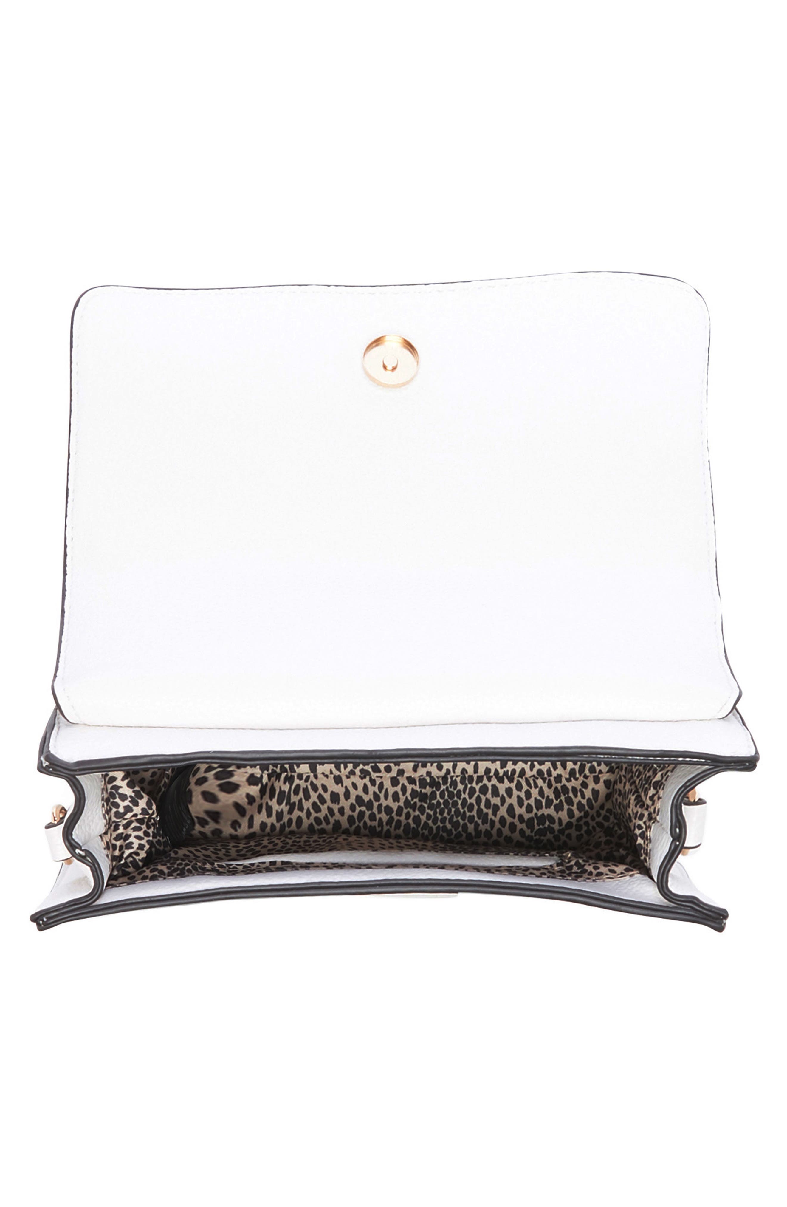 Small Evar Faux Leather Crossbody Bag, Alternate, color, WHITE