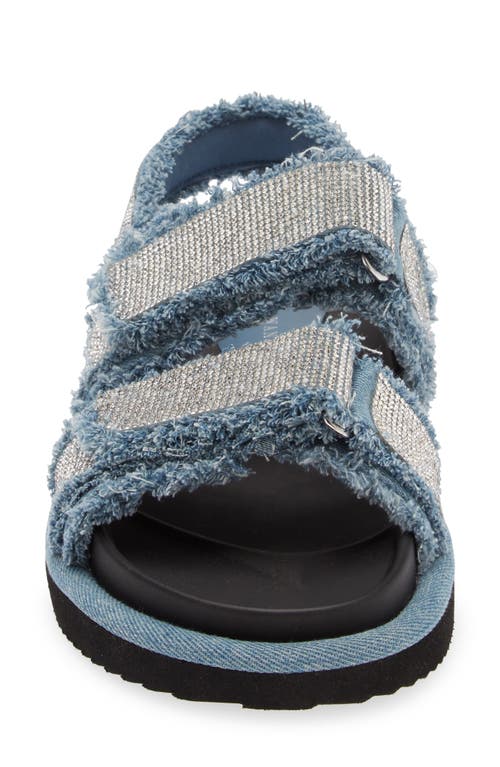 Azalea Wang Tossle Denim Slingback Sandal In Blue