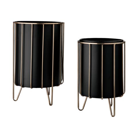 Pianta Set of 2 Metal Frame Plant Stands