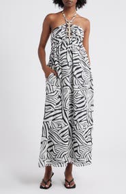 Rails Palazzo Printed Halter Midi Dress