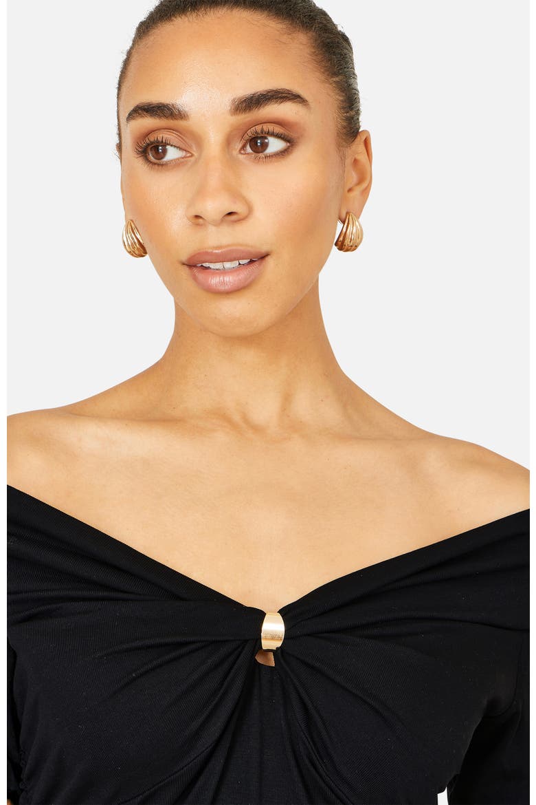 Bardot Long Sleeve Jersey Top, Alternate, color, Black