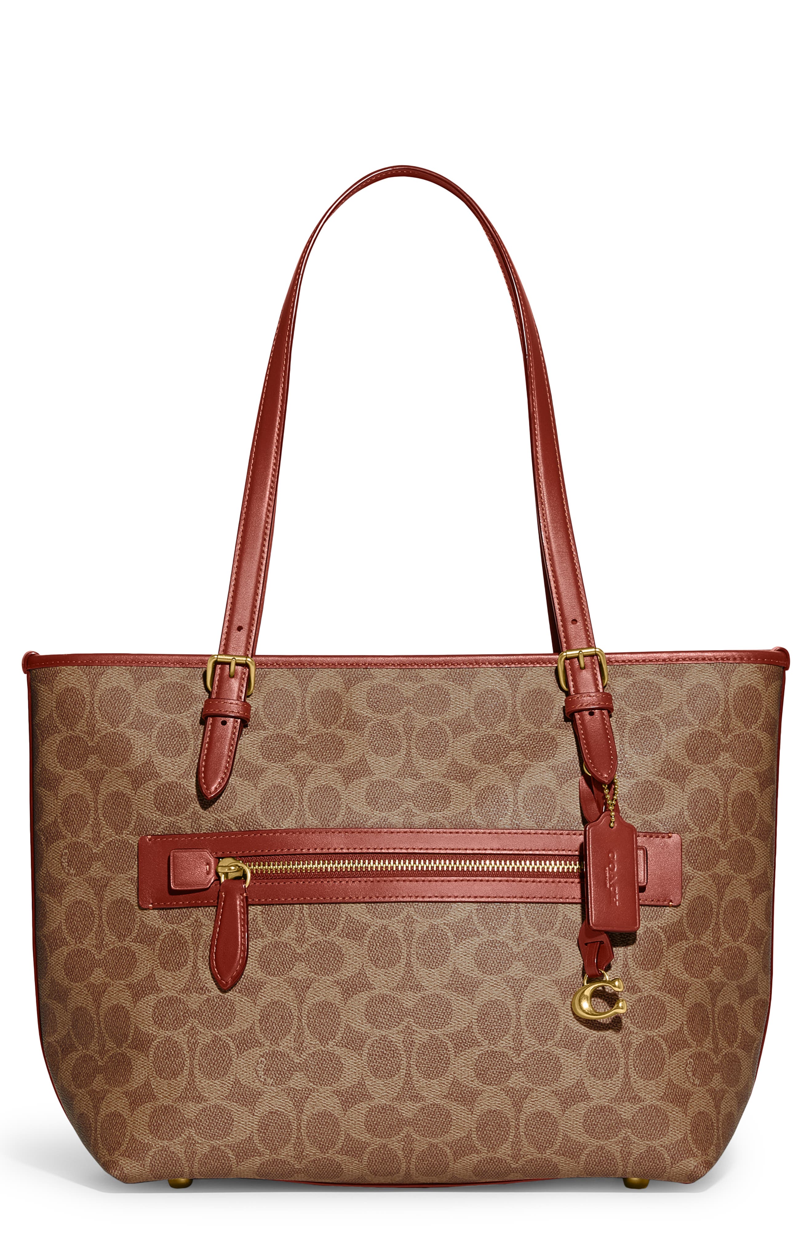 COACH Taylor Signature Coated Canvas Tote, Main, color, 