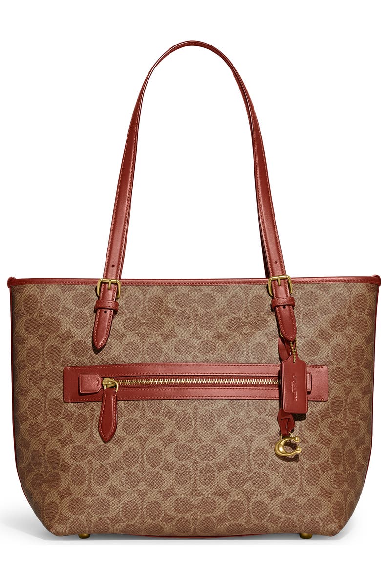 COACH Taylor Signature Coated Canvas Tote, Main, color,