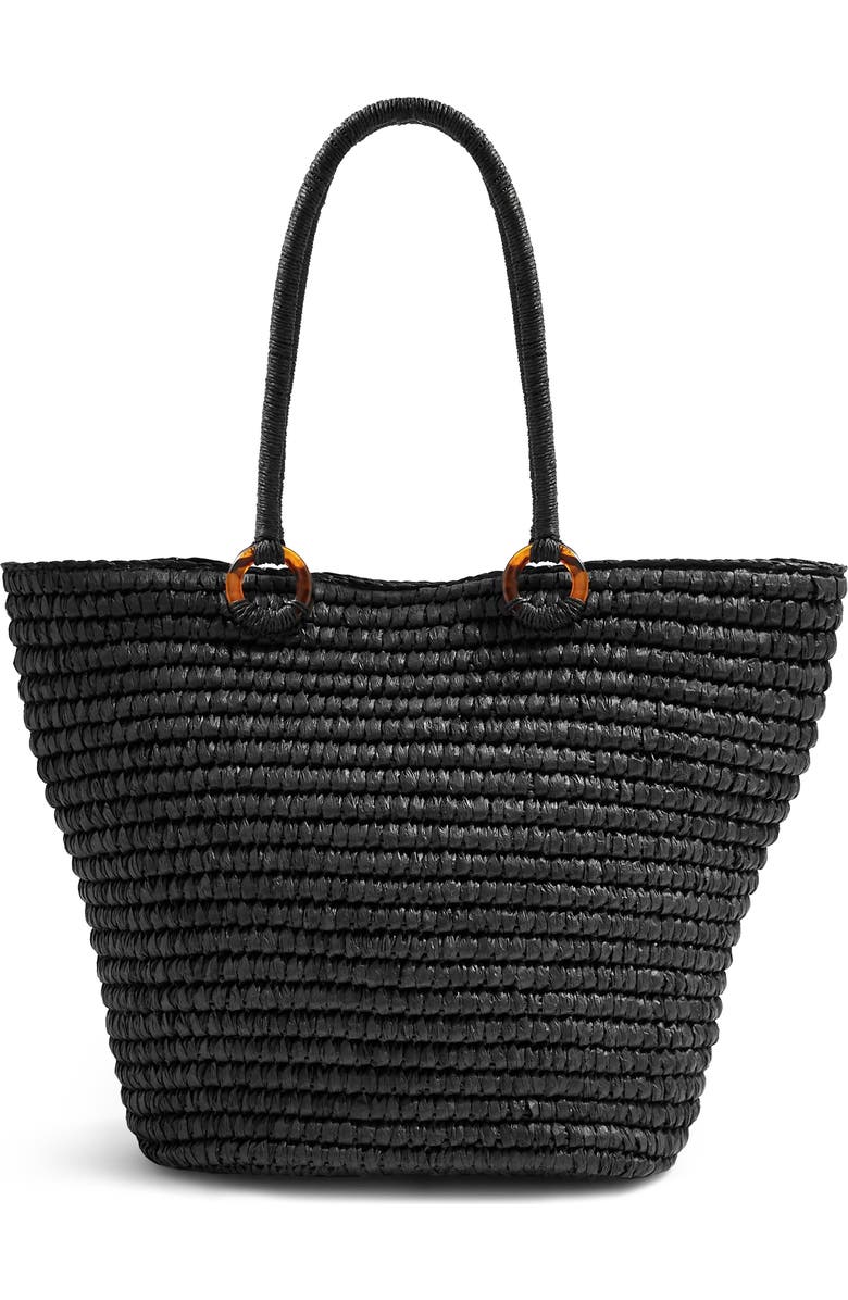 Topshop Franka Straw Ring Tote Bag, Main, color,