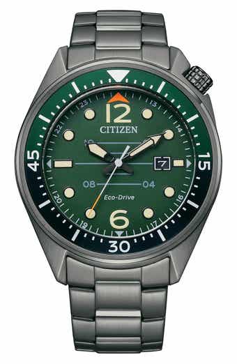 Citizen Eco Drive Three-Hand Quartz Stainless Steel Bracelet Watch, 43mm