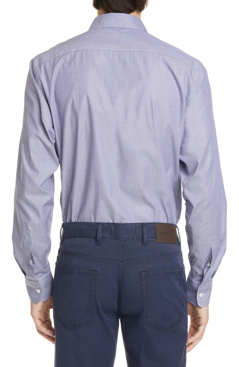 Z Zegna Extra Slim Fit Stripe Stretch Button-Up Shirt, Alternate, color,