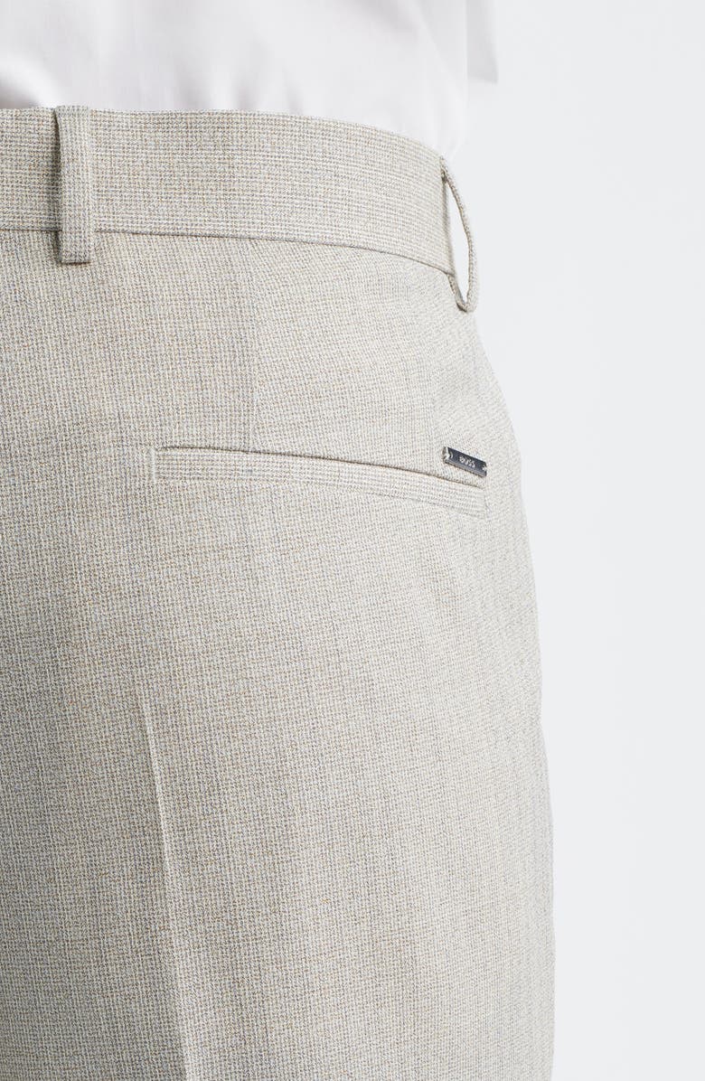 BOSS Genius Slim Fit Flat Front Dress Pants, Alternate, color, White