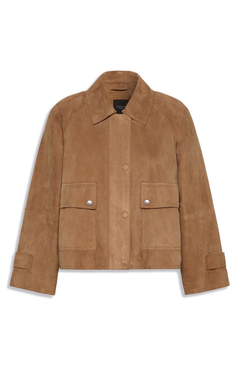 Weekend Max Mara Abito Suede Jacket, Alternate, color, Hazelnut Brown