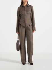 Manière De Voir Julie Houndstooth Twin Pleat Trousers