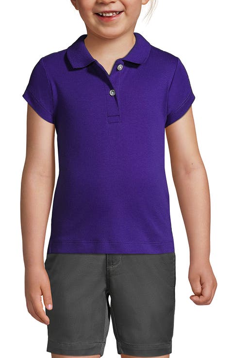 School Uniform Girls Short Sleeve Feminine Fit Interlock Polo Shirt