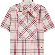 Burberry Olea Plaid Cotton Pullover Shirt