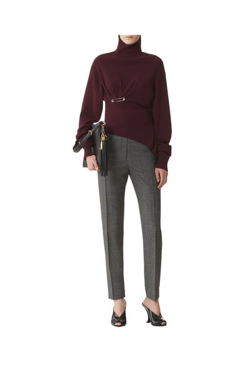Lanvin Burgundy Knit Wool-cashmere Sweater With Asymmetrical Hem In Brown