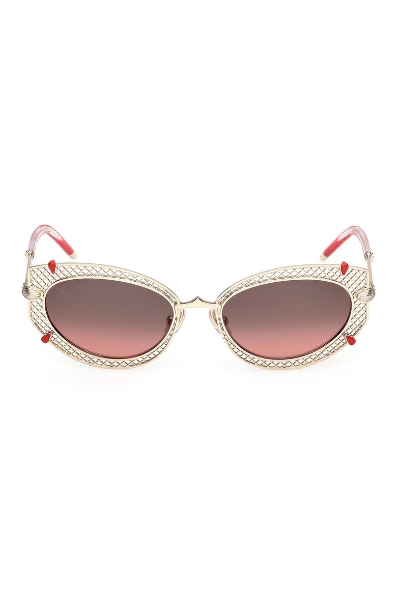 54mm Oval Sunglasses, Main, color, PALE GOLD / ZEISS SMOKE MIRROR