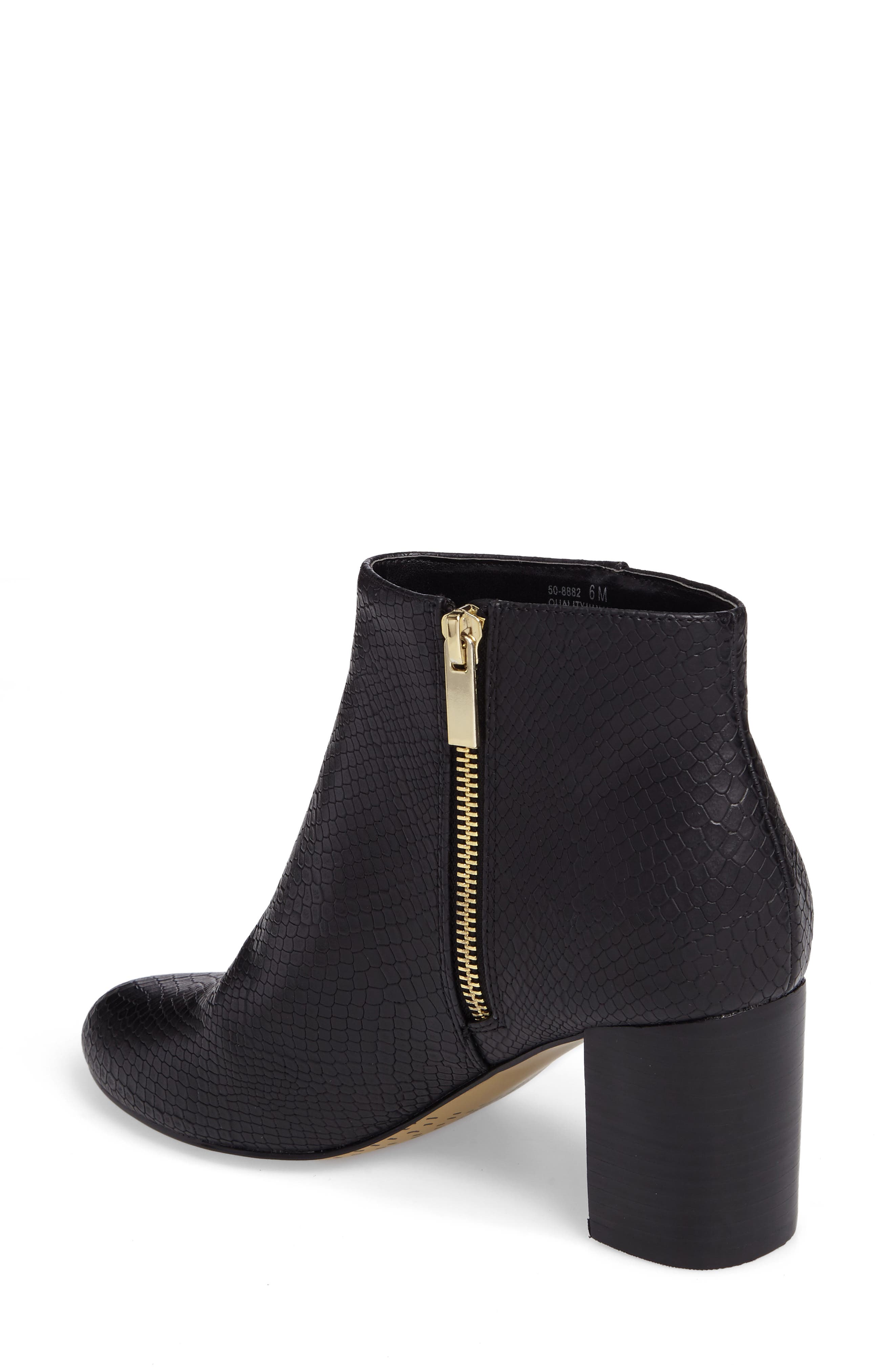 Klaudia II Block Heel Bootie, Alternate, color, BLACK PRINTED LEATHER