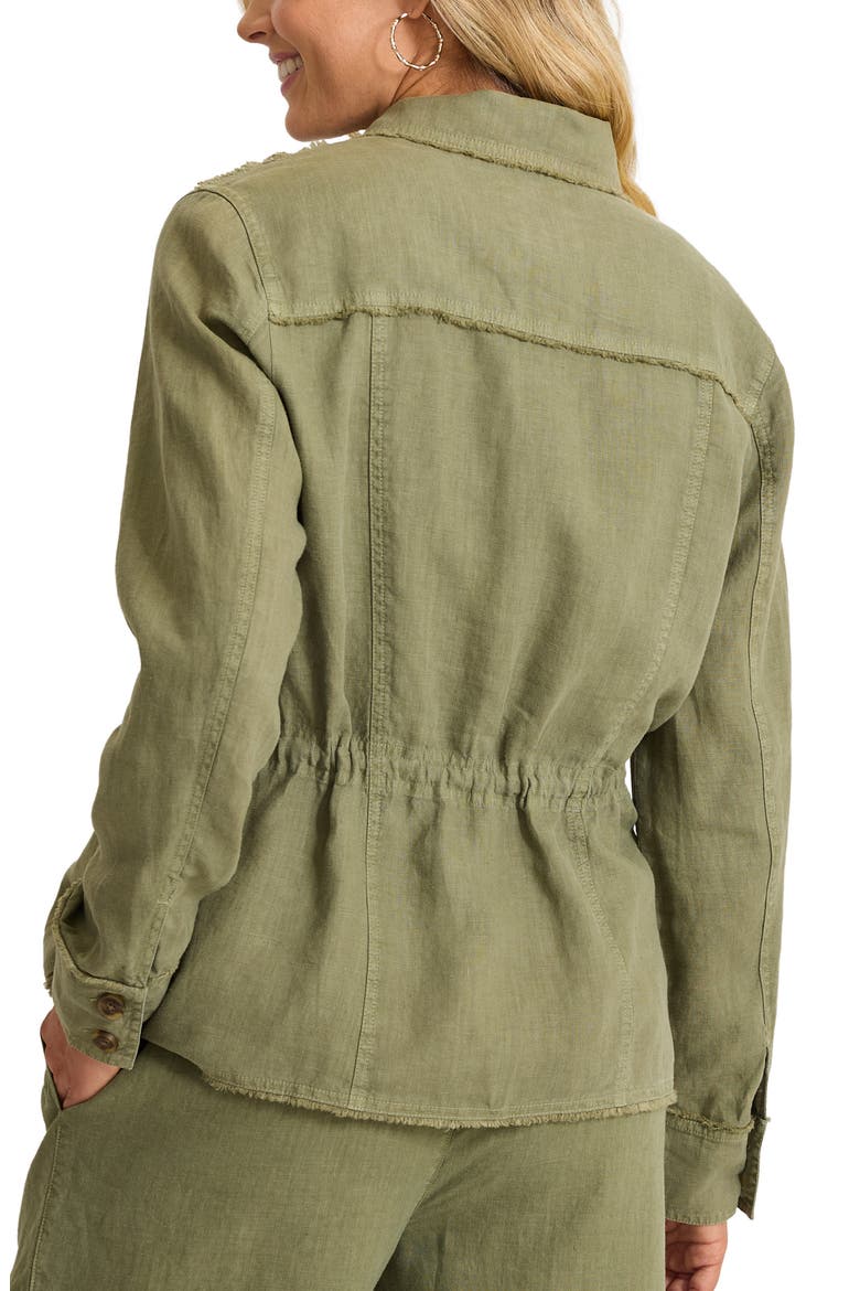 Two Palms Linen Utility Jacket, Alternate, color, DARK FERN
