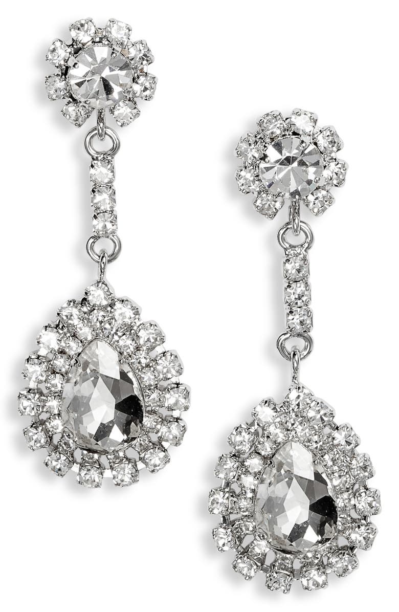 CRISTABELLE Large Crystal Teardrop Earrings, Main, color,