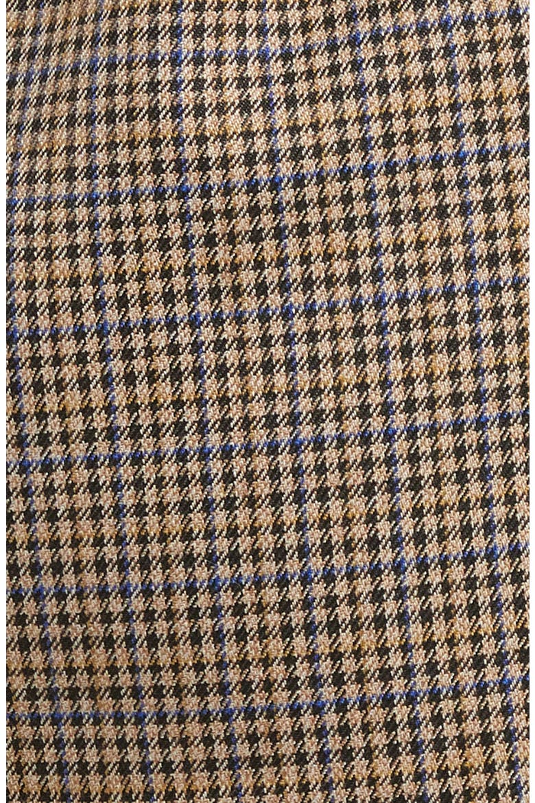 Cinched Waist Houndstooth Plaid Blazer, Alternate, color, BLUE/ YELLOW HOUNDSTOOTH PLAID