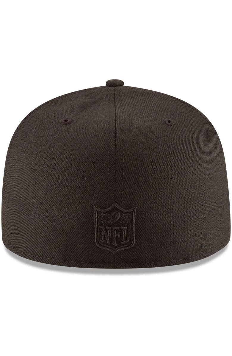 New Era Men's New Era Jacksonville Jaguars Black on Black 59FIFTY Fitted Hat, Alternate, color, Black